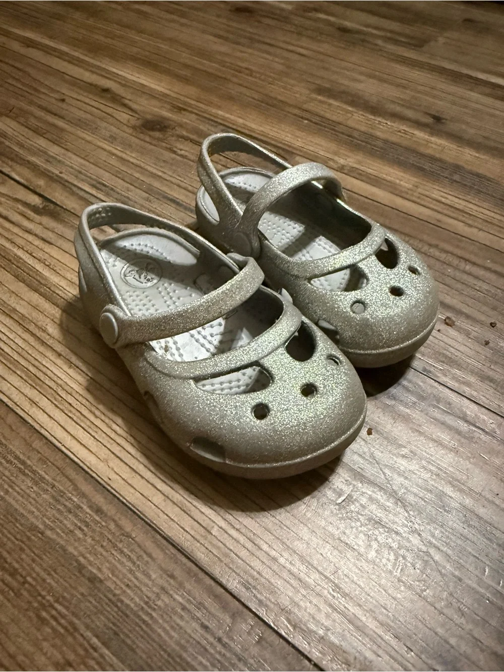 Kids Glitter Mary Jane Sandals - Silver